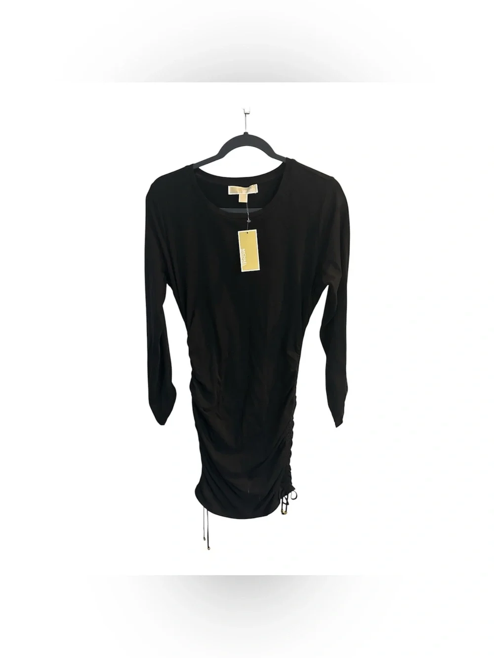 Michael kors Black Long-Sleeve Ruched Side Tee Dress